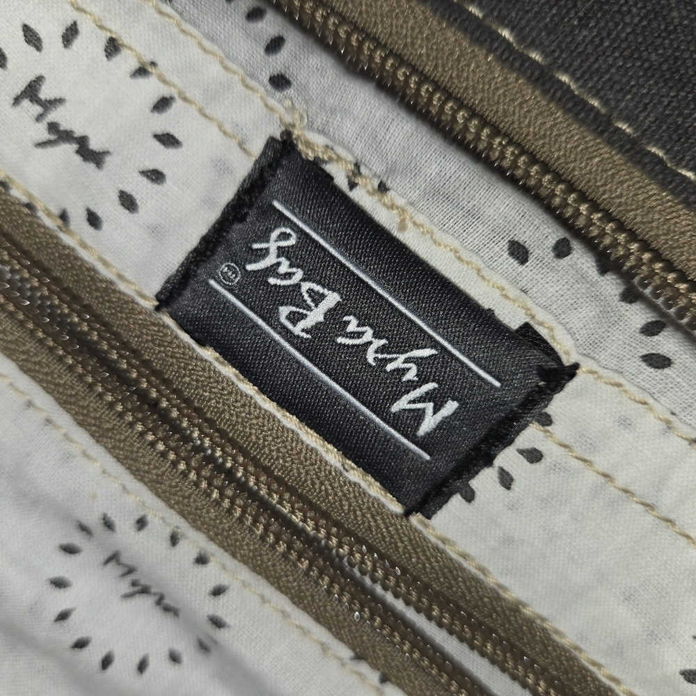 MYRA Bicycle Print Canvas/ Leather Tote Bag S-0935 18" X 13"  12"handles - Picture 10 of 15